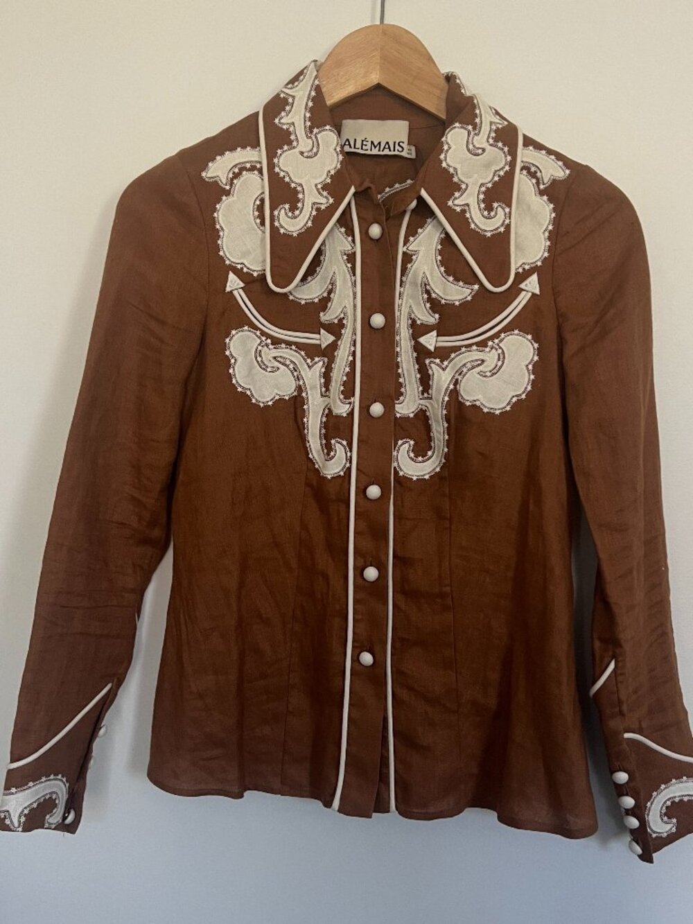 ALÉMAIS Ruby Applique Shirt Size 0 - Picture 2 of 4